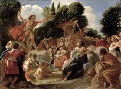 San Giovanni Battista predica (pannello) da Adam Elsheimer